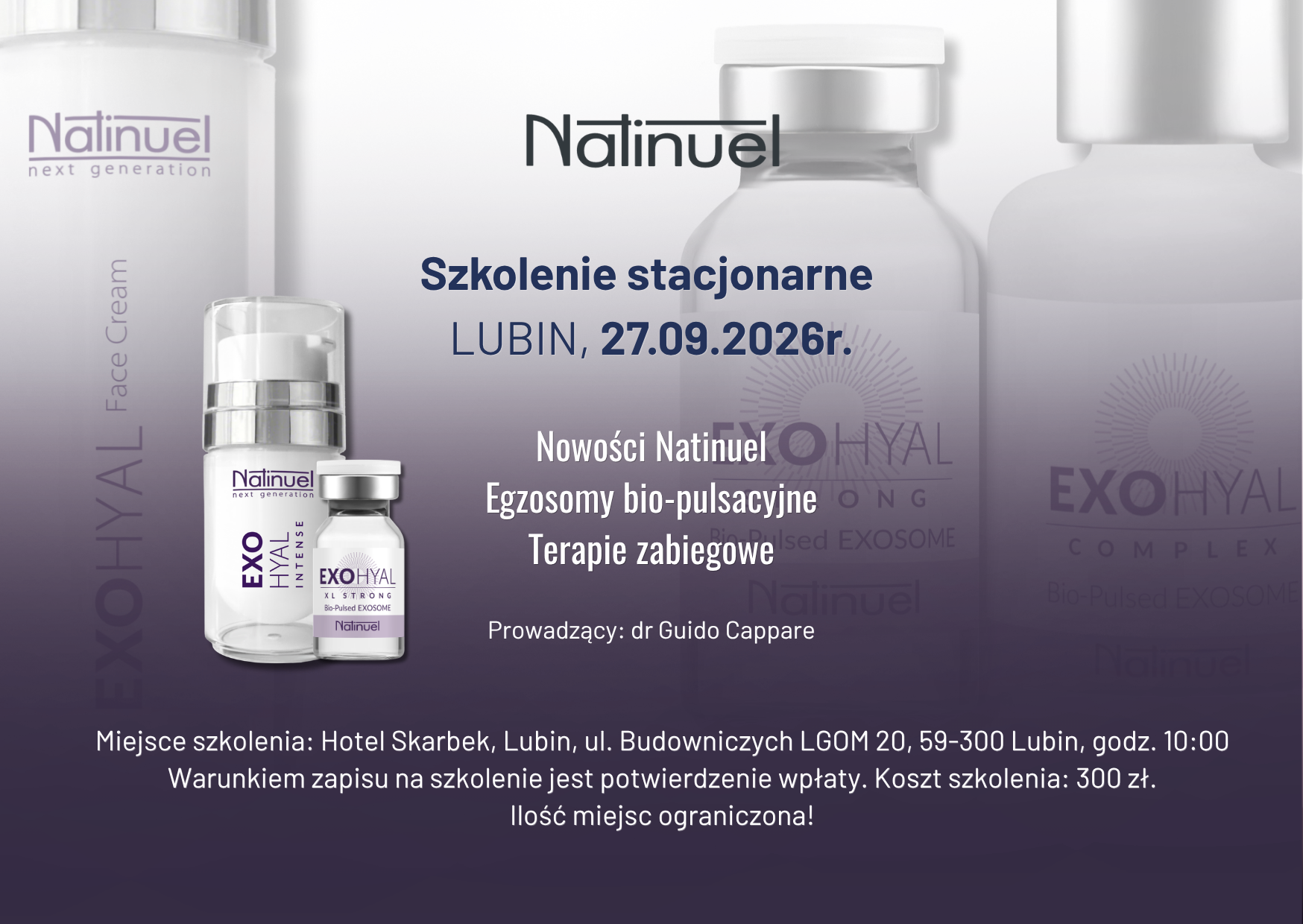 Szkolenie z dr. Cappare FW: Comiderma Natinuel – OXY STIM nowość!